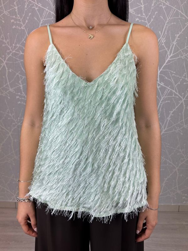 Top piume verde acqua