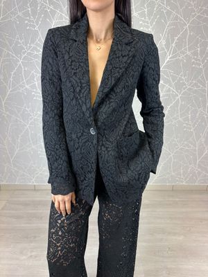 Giacca monopetto in pizzo nero