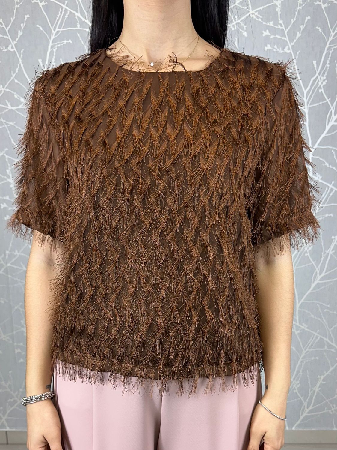 T-shirt piume moro
