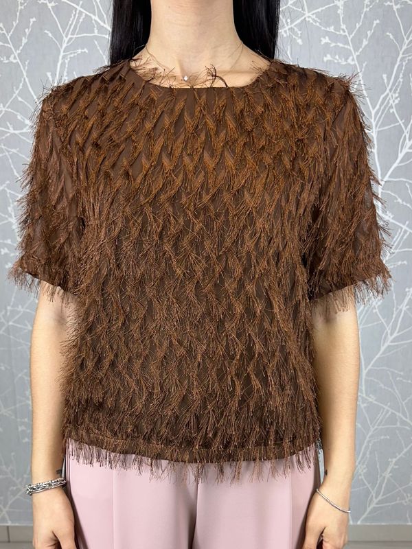 T-shirt piume moro
