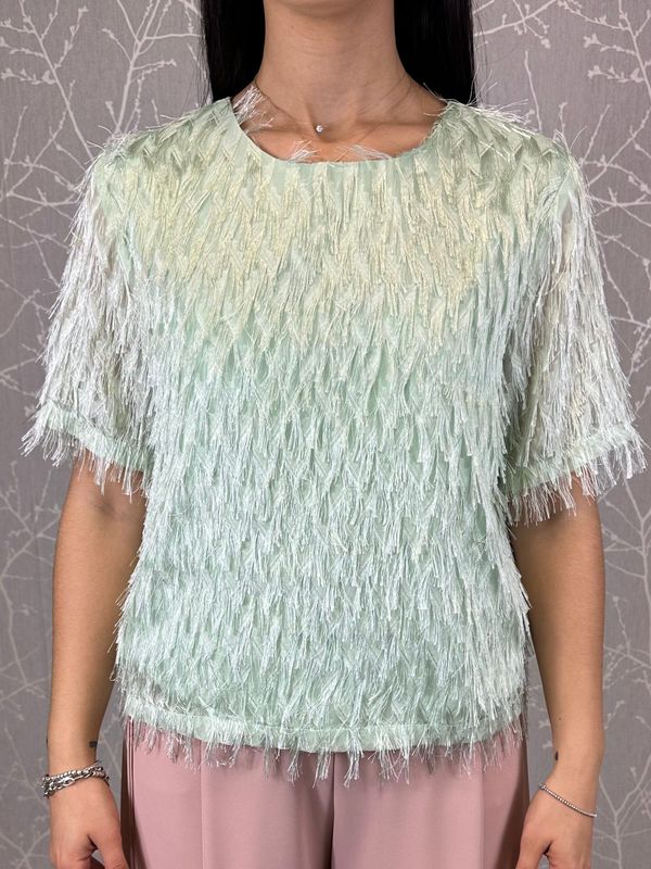 T-shirt piume verde acqua