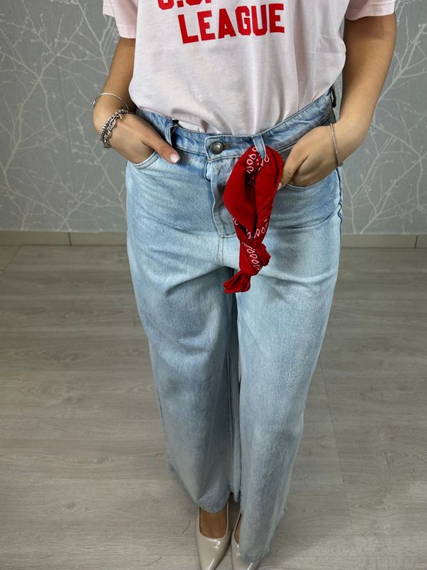 Pantalone Jeans con bandana denim chiaro