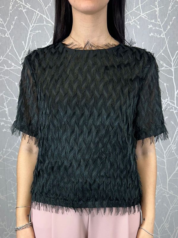 T-shirt piume nero