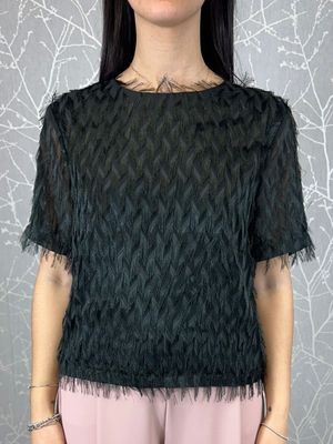 T-shirt piume nero