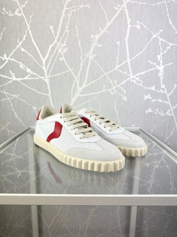 Sneakers in pelle e suede bianco/rosso