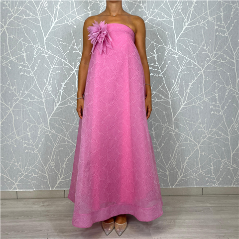 Abito Organza Con Spilla