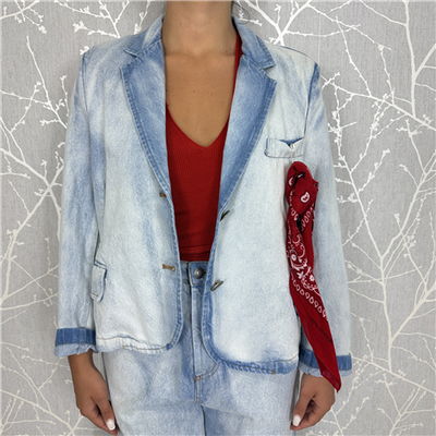 Giacca In Denim Con Bandana