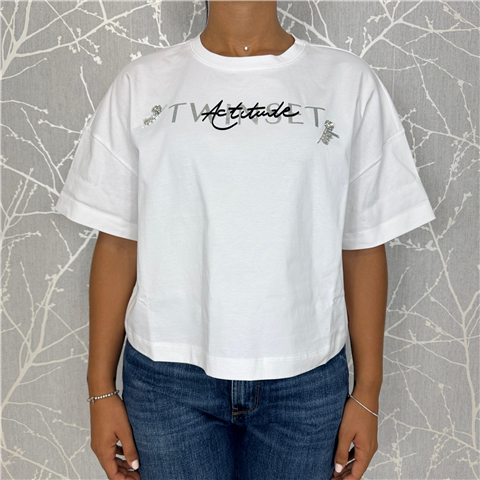 T-shirt Con Stampa Logo E Applicazioni Gioiello Art. 252ap2010