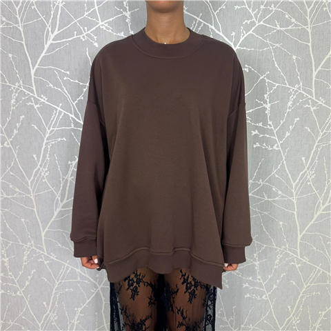 Felpa Over Svasata Sul Retro Art. Tf0582, Taglia: U, Colore: MORO