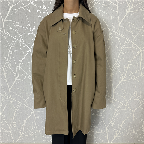 Trench Medio Con Bottoni A Scomparsa, Taglia: 40, Colore: VERDE OLIVA