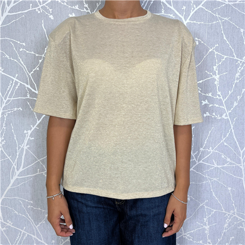 T-shirt Lurex Spallona Over Art. Tvsn113, Taglia: S, Colore: ORO
