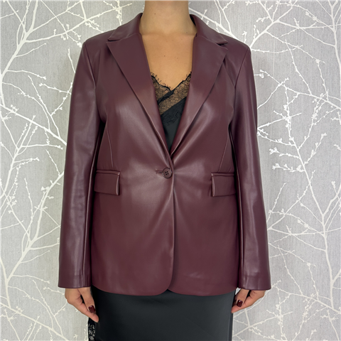 Giacca In Ecopelle Monopetto Art. 26b628, Taglia: M, Colore: AMARONE
