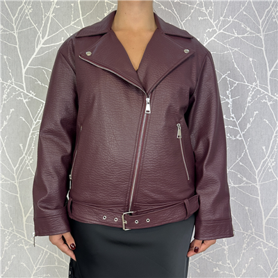 Giubbotto Biker Imbottito Effetto Martellato Art. 224134.25