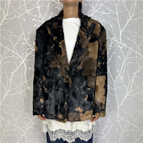 Giacca Ecocavallino Effetto Muccato Art. Jcbp019, Taglia: M, Colore: MARRONE/NERO