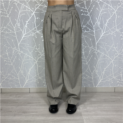 Pantalone Pied De Poule Ampio Con Pieghe Sul Davanti Art. 252ap2244