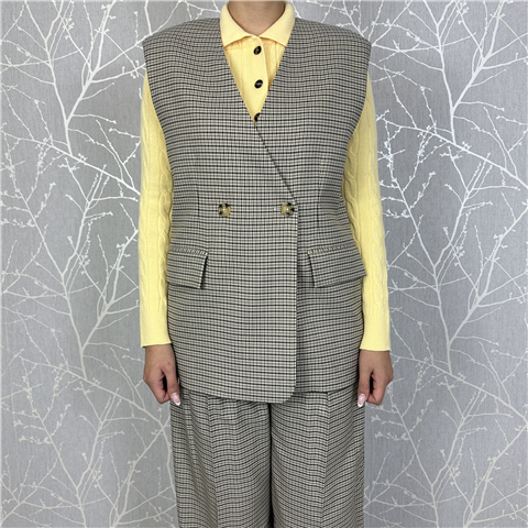 Gilet Pied De Poule Doppiopetto Art. 252ap2241, Taglia: L, Colore: NATURAL