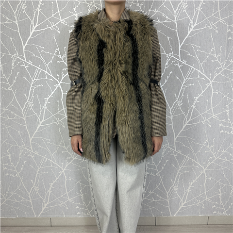 Gilet Ecopelliccia Ar. D38n0709, Taglia: S, Colore: MORO