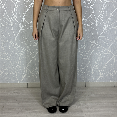 Pantalone Palazzo Con Pence Art. Tf1637, Taglia: L, Colore: FANGO