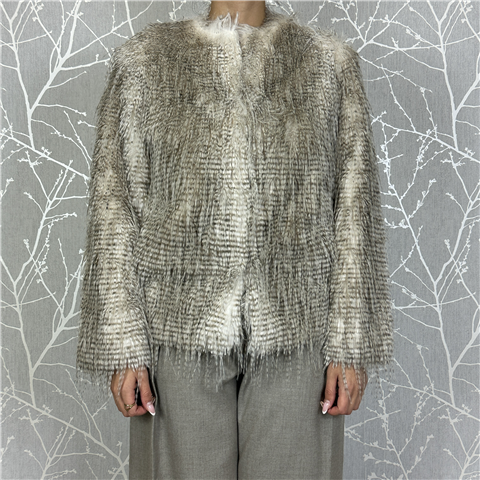 Ecopelliccia Sintetica Sfumata Effetto Struzzo Art. 252ap2541 Ecopelliccia Sintetica Sfumata Effetto Struzzo Art. 252ap2541, Taglia: M, Colore: COCONUT