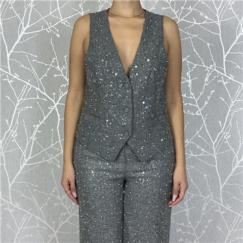 Gilet Spigato Con Applicazioni Art. Tf0106, Taglia: L, Colore: GRIGIO