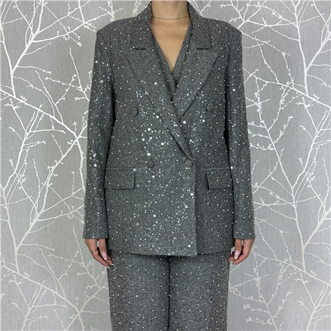 Giacca Spigata Con Applicazioni Art. Tf0105, Taglia: S, Colore: GRIGIO