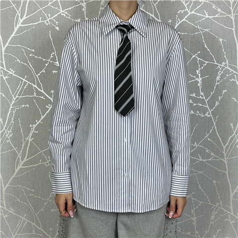 Camicia Con Cravatta Fantasia Riga Art. Tf1667, Taglia: M, Colore: MARRONE/NERO