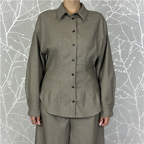 Camicia Basic Fantasia Quadro Art. Cmap099, Taglia: M, Colore: MORO