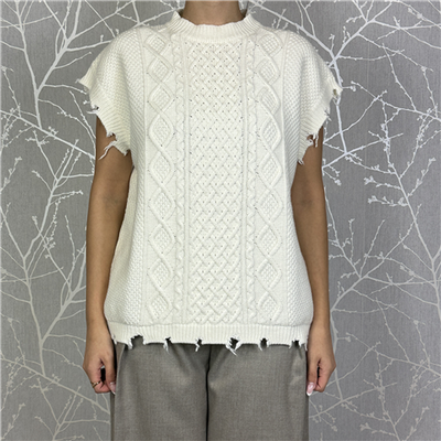 Gilet In Maglia Con Trecce E Rotture Art. 55150f Gilet In Maglia Con Trecce E Rotture Art. 55150f