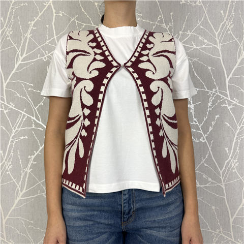 Gilet Con Stampa Art. Layp012, Taglia: U, Colore: BORDEAUX
