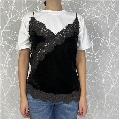 Top Asimmetrico Con Inserti In Pizzo Art. Rmap049 Top Asimmetrico Con Inserti In Pizzo Art. Rmap049