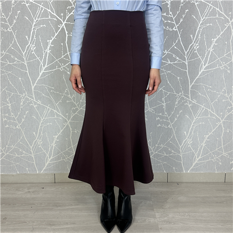 Gonna Midi In Punto Milano Svasata In Fondo Art. O55014c, Taglia: 40, Colore: BORDEAUX