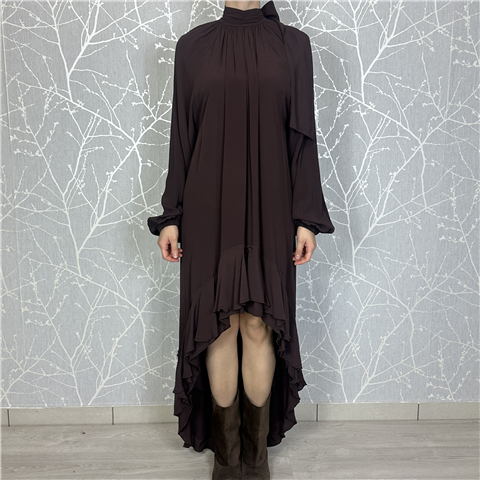 Abito Asimmetrico Con Collo Alto Art. L11026c, Taglia: 42, Colore: BORDEAUX