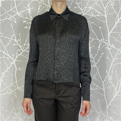 Camicia Animalier Collo Uomo Art. D22032c, Taglia: 38, Colore: FONDENTE/NERO