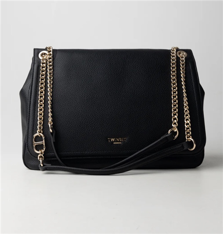 Tracolla Effetto Martellato Con Catena Oro, Taglia: U, Colore: NERO