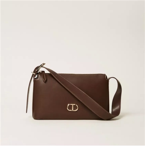 Tracolla Regolabile Con Logo Frontale E Chiusura Con Zip, Taglia: U, Colore: COFFEE