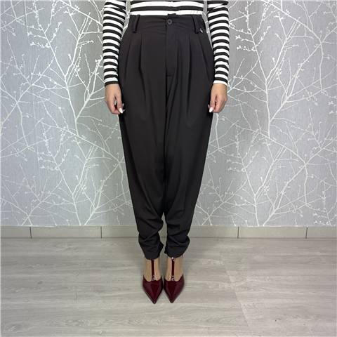 Pantalone Palazzo Con Pences Regolabile Alla Caviglia Art. M38f1055