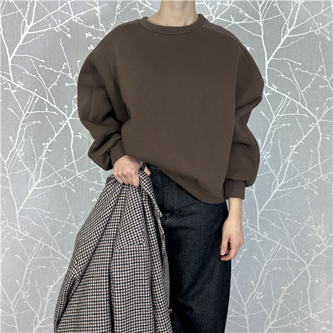 Felpa Over Art. Ffwp046, Taglia: U, Colore: MORO