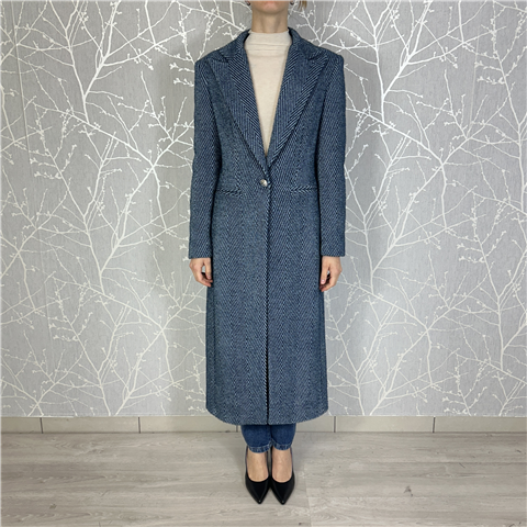 Cappotto Monopetto Spinato Effetto Velluto Art. Cp930new