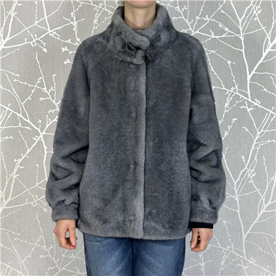 Giaccone In Ecopelliccia Reversibile In Ecosuede Art. Fw56053