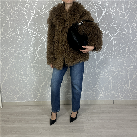 Ecopelliccia Frise'' Art. Ww24c773b, Taglia: M/L, Colore: BROWN