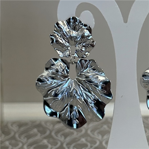 Orecchino Pendente A Foglia Art. 023, Taglia: U, Colore: ARGENTO