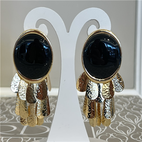 Orecchino Con Pendenti Art. 021, Taglia: U, Colore: ORO/NERO