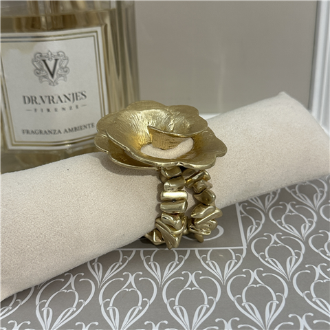 Bracciale Elastico Con Fiore Art. 015, Taglia: U, Colore: ORO