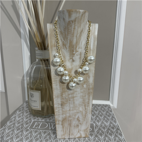 Collana Girocollo Con Perle Grandi E Piccole Art. 003, Taglia: U, Colore: ORO