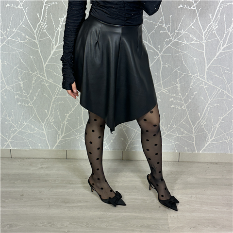 Gonna In Ecopelle Asimmetrica Art. Coburn, Taglia: S, Colore: NERO