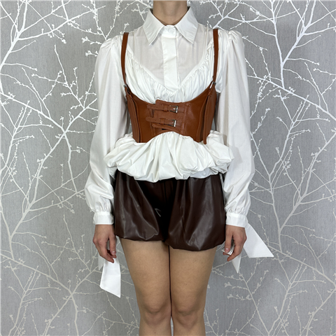 Camicia Con Dettagli Arricciati Sul Corpetto E Bustier Con Fibbier Art. Weiser