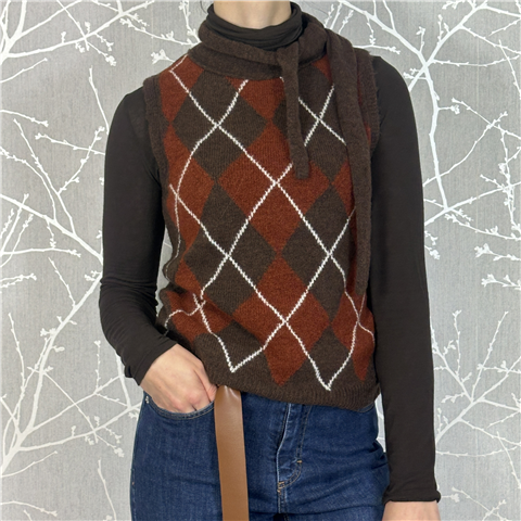 Gilet A Rombi Art. Lfpp049, Taglia: U, Colore: MORO/BRUCIATO