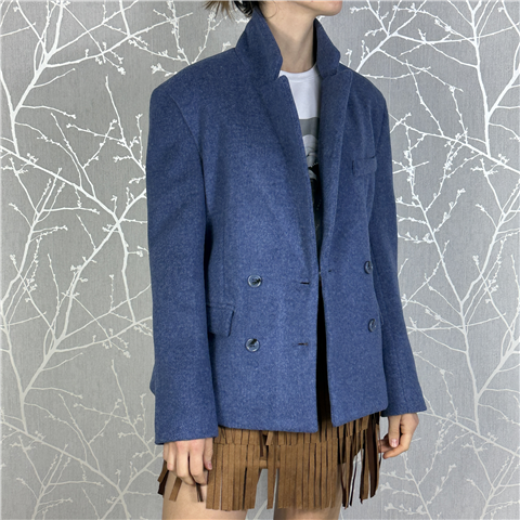 Giacca Doppiopetto Con Tasche Frontali Con Pattina Art. 26b1365, Taglia: M, Colore: BLU