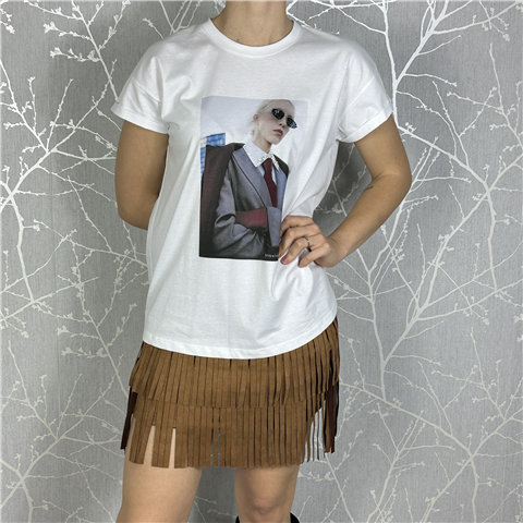 T-shirt M/c Con Stampa E Strass Art. 26m1348