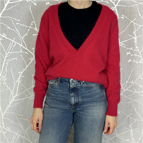 Maglia Crop Scollo A V Art. M3f0080, Taglia: 1, Colore: MAGENTA